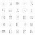 Note, memo, document outline icons set Royalty Free Stock Photo