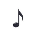 Note music Icon. Vector isolated flat design illustration Royalty Free Stock Photo
