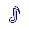 Note Music tech logo template design vector, Modern and elegant music logo design