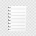 Note pad blank, template. Clear sheet of paper. Vector illustration. EPS 10 Royalty Free Stock Photo