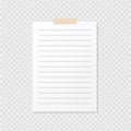 Note pad blank, template. Clear sheet of paper. Vector illustration. EPS 10 Royalty Free Stock Photo