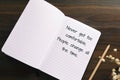 Note pad with inspirational text - Never get too comfortable. People Change all the time