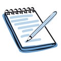 Note pad and pencil icon vector