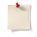 Note pad pinned on white background