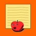 Note pad - red apple Royalty Free Stock Photo