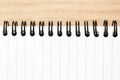 Note pad with white pages with printed lines Royalty Free Stock Photo