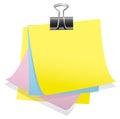 Note paper with bulldog clip Royalty Free Stock Photo