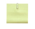 Note with a paper clip. Isolated on a white background (clipping path) Royalty Free Stock Photo