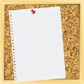 Note paper on cork board. Royalty Free Stock Photo