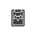 Note paper with halloween bat vector icon Royalty Free Stock Photo