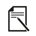 The note paper icon. Text file symbol. Flat