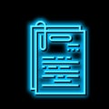 note paper list neon glow icon illustration Royalty Free Stock Photo