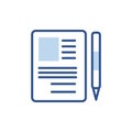 note paper and pen lineal color icon. simple vector logo illustration Royalty Free Stock Photo
