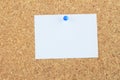 Note paper pined on cork board background Royalty Free Stock Photo