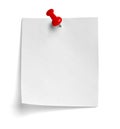 Note paper push pin message red white black Royalty Free Stock Photo