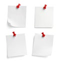 note paper push pin message red white black Royalty Free Stock Photo