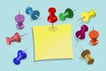 Note Paper and Pushpins - office equipment Royalty Free Stock Photo