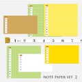 Ã Â¸Â·note paper set 5 different color with measure tape vector illustrations