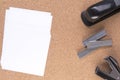 Note paper with staples and a stapler Royalty Free Stock Photo