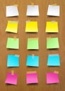 Note paper sticky notes on wood