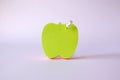 Note sheets in the form of an apple, a pin, a side view - the concept of achieving the intended goals in weight loss Royalty Free Stock Photo