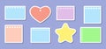 Note sticker colorful shapes star square heart set