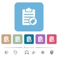 Note tagging flat icons on color rounded square backgrounds