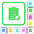 Note tagging vivid colored flat icons