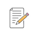 Note Taking: List and Pencil Illustration for Writing, Editing or Sketching Royalty Free Stock Photo