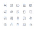 Note-taking-recording line icons collection. Scribble, Jot, Write, Note, Record, Transcribe, Document vector and linear