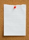Note with thumbtack. Royalty Free Stock Photo