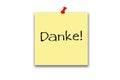 Note to thanks in german Royalty Free Stock Photo