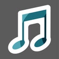 Note vector colored sticker icon. Music icon symbol. Vector mus Royalty Free Stock Photo