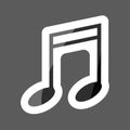 Note vector colored sticker icon. Music icon symbol. Vector mus Royalty Free Stock Photo