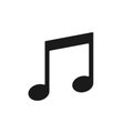 Note vector icon. Sheet music symbol. Song melody sign. Application and web interface button. Royalty Free Stock Photo