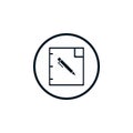 note write icon vector in circle