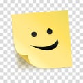 Note yellow sticker smile Royalty Free Stock Photo