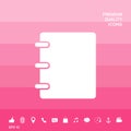 Notebook, address, phone book icon with blank cover Royalty Free Stock Photo
