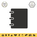 Notebook, address, phone book icon with blank cover Royalty Free Stock Photo