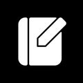 Notebook app dark mode glyph icon Royalty Free Stock Photo
