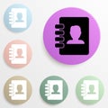 Notebook badge color set. Simple glyph, flat vector of web icons for ui and ux, website or mobile application Royalty Free Stock Photo