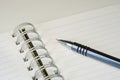 Notebook and ball pen. Royalty Free Stock Photo