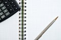 Notebook, ballpen and calculator Royalty Free Stock Photo