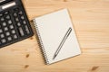 Notebook, ballpen and calculator Royalty Free Stock Photo