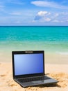 Notebook on beach Royalty Free Stock Photo