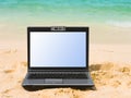 Notebook on beach Royalty Free Stock Photo