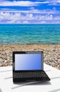 Notebook on beach Royalty Free Stock Photo