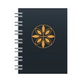 Notebook with black and yellow stationery template