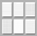 Notebook blank grid square lined paper sheet page Royalty Free Stock Photo