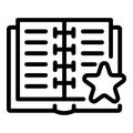 Notebook bookmark icon, outline style